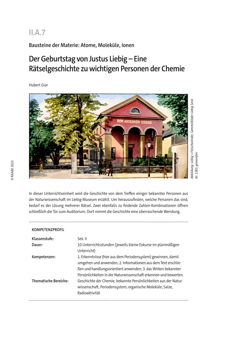 Der Geburtstag von Justus Liebig