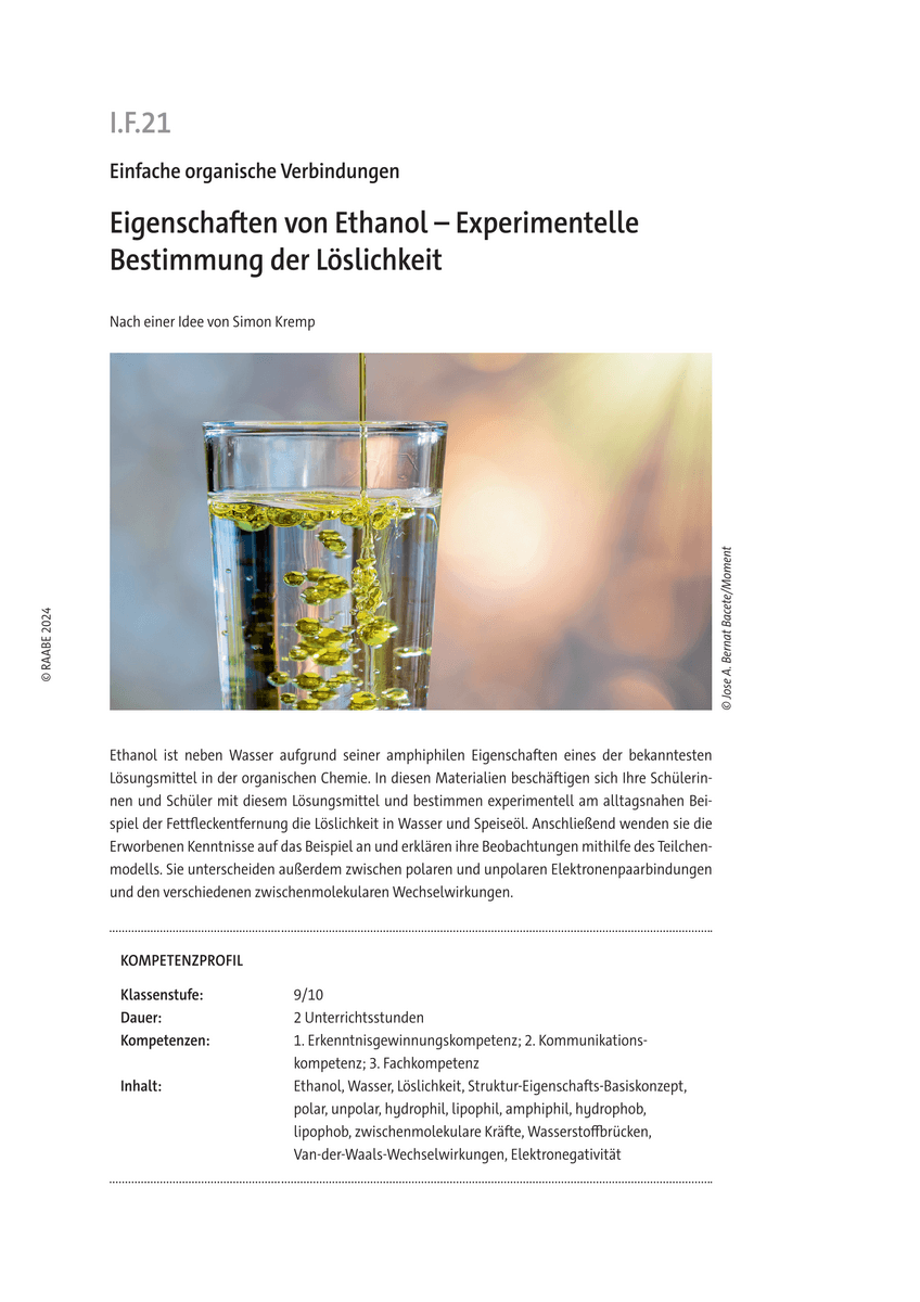Eigenschaften von Ethanol