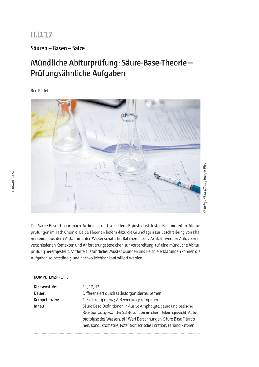 Mündliche Abiturprüfung: Säure-Base-Theorie