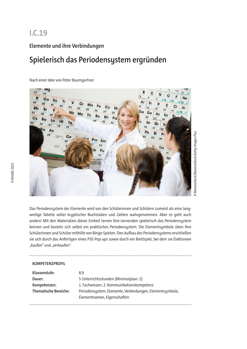 Spielerisch das Periodensystem ergründen