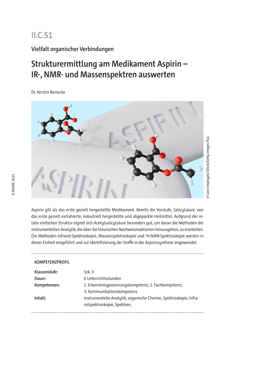 Strukturermittlung am Medikament Aspirin