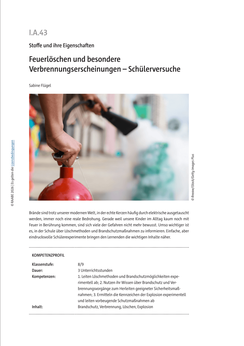 Feuerlöschen und besondere Verbrennungserscheinungen