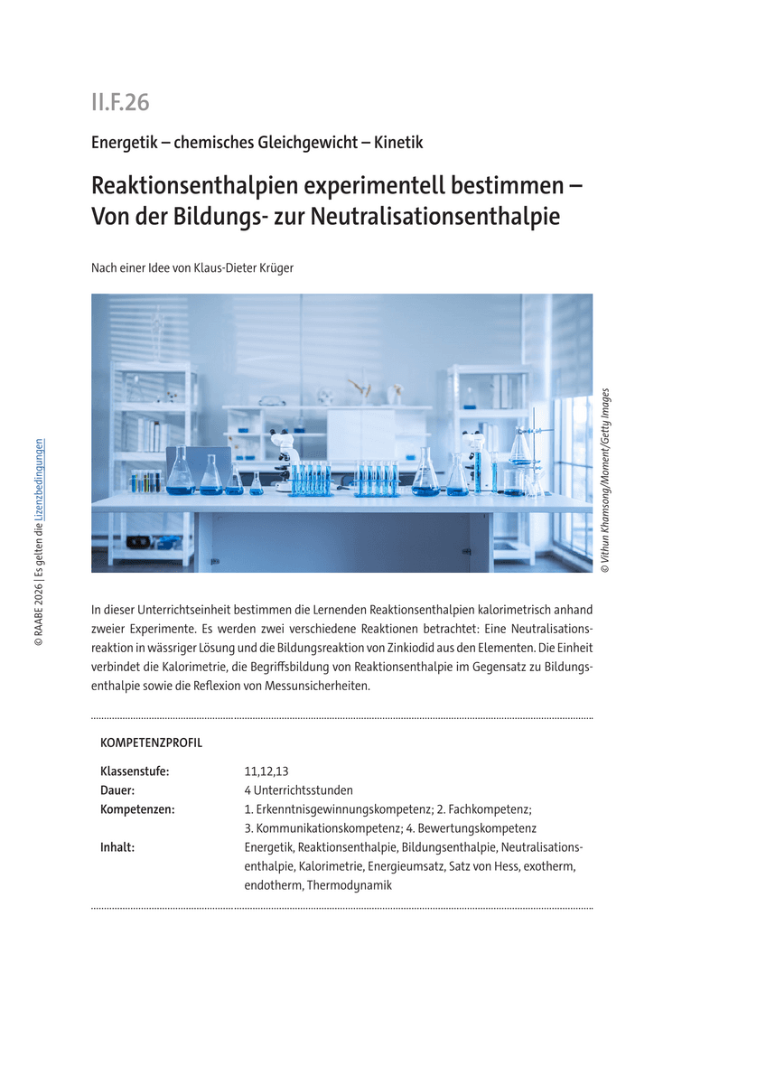 Reaktionsenthalpien experimentell bestimmen