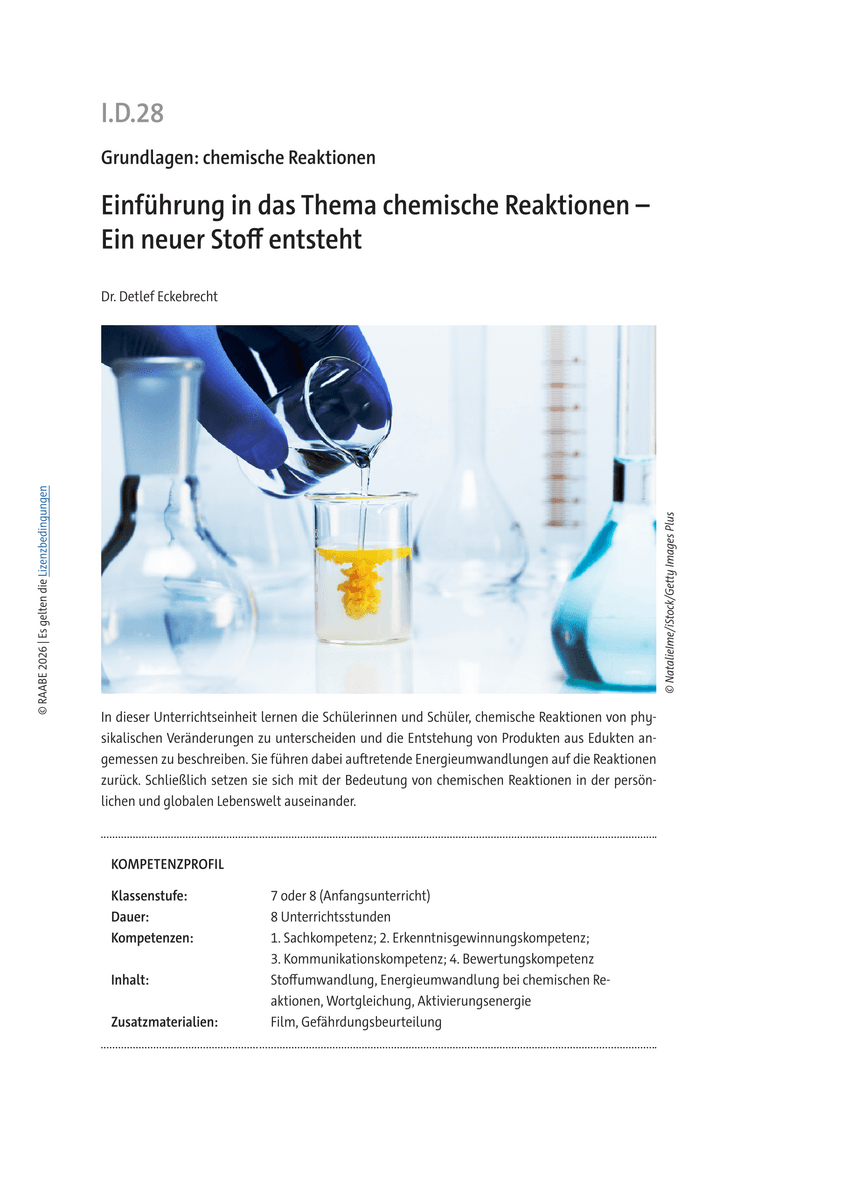 Einführung in das Thema chemische Reaktionen