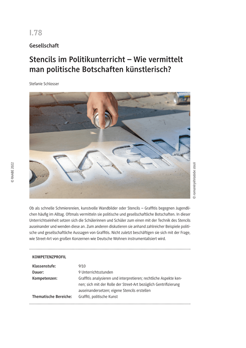 Stencils im Politikunterricht