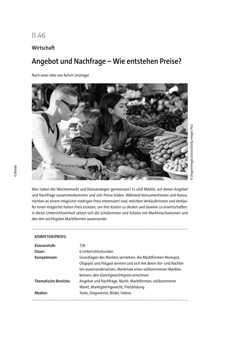 Angebot und Nachfrage