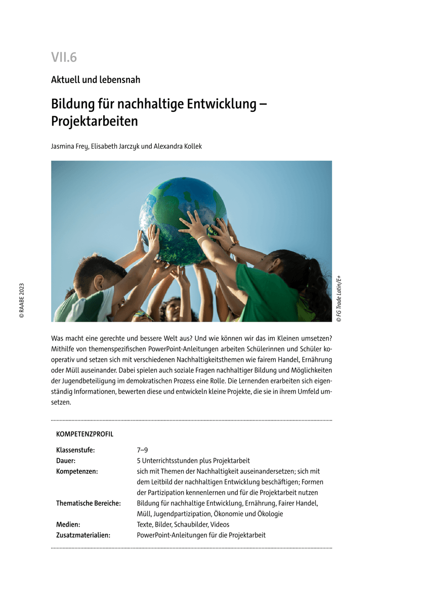 Bildung für nachhaltige Entwicklung