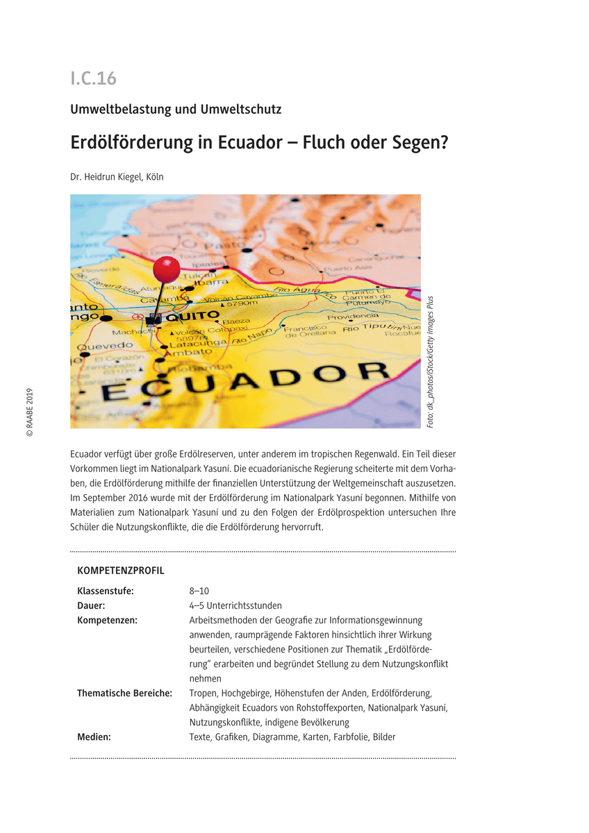 Erdölförderung in Ecuador