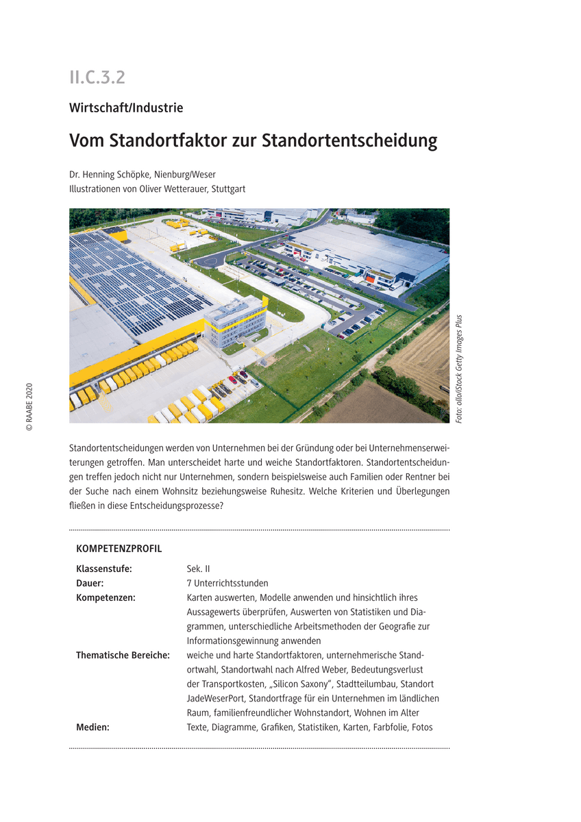 Vom Standortfaktor zur Standortentscheidung