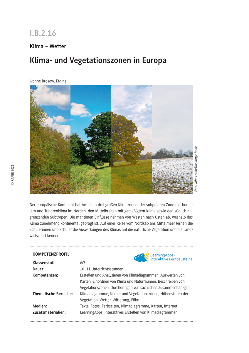 Klima- und Vegetationszonen in Europa