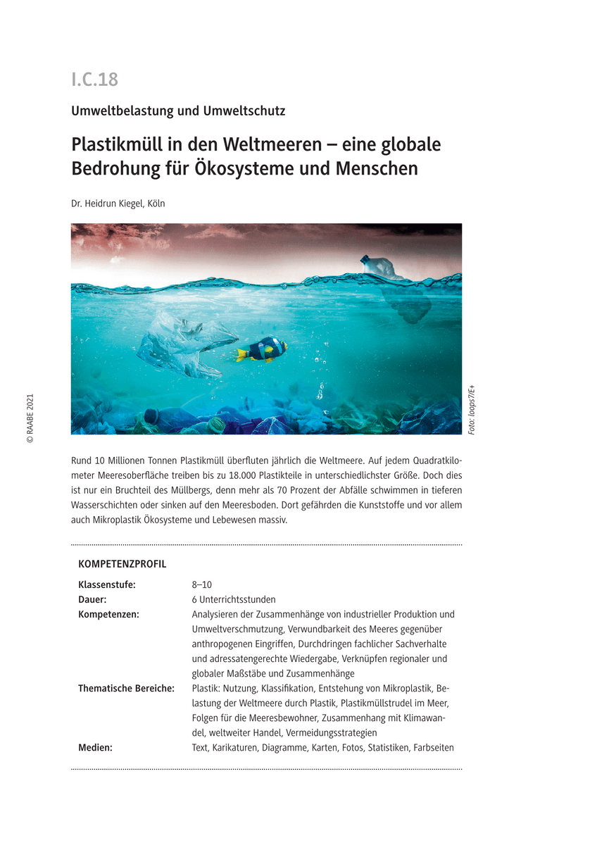Plastikmüll in den Weltmeeren