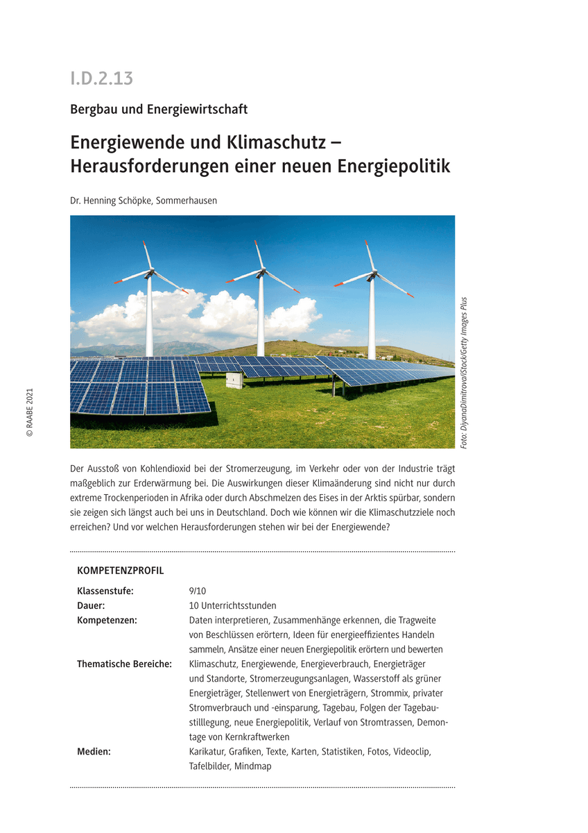 Energiewende und Klimaschutz