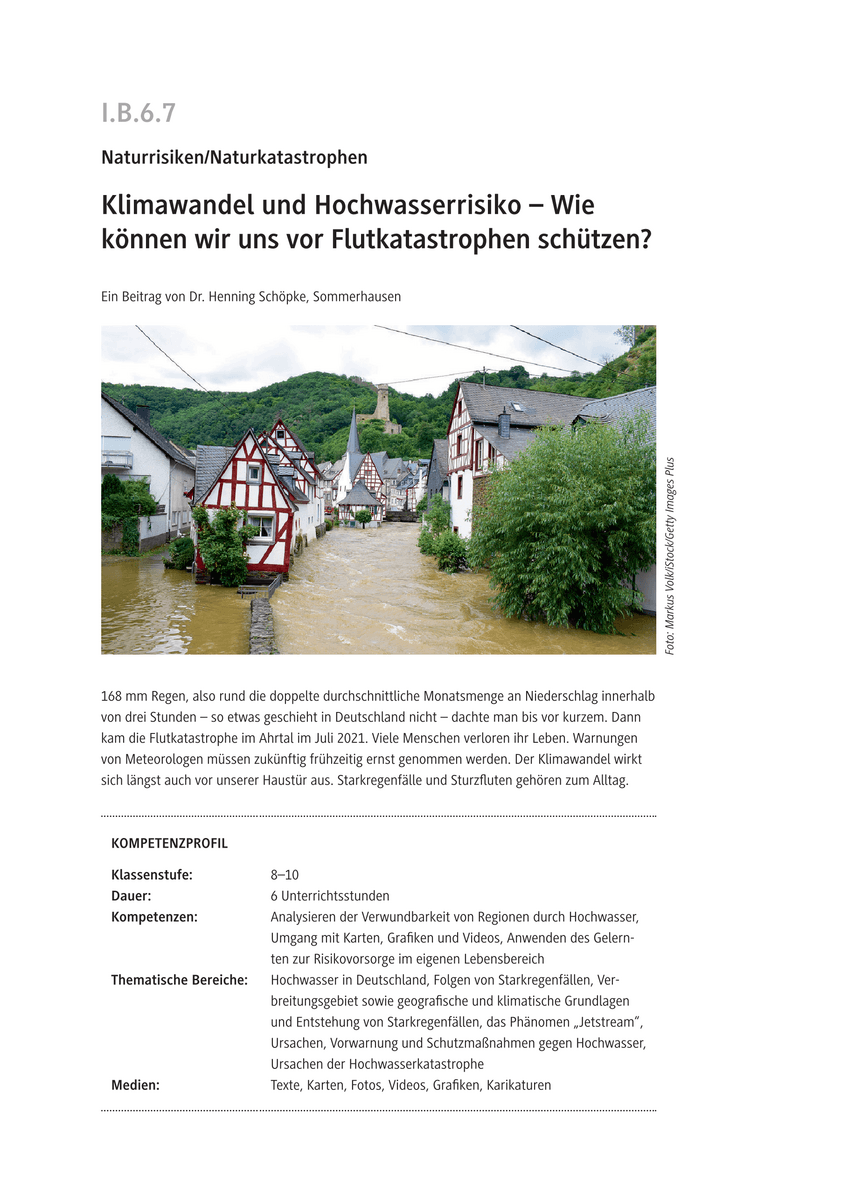 Klimawandel und Hochwasserrisiko –