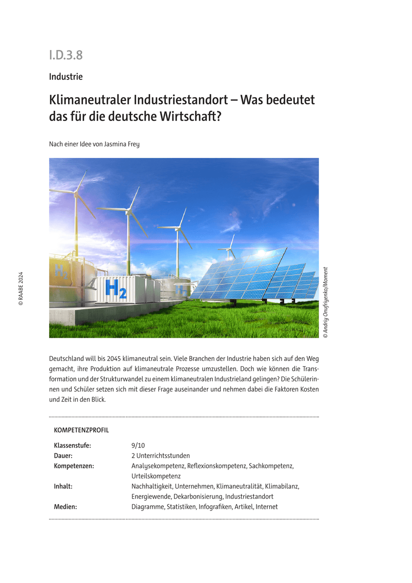 Klimaneutraler Industriestandort