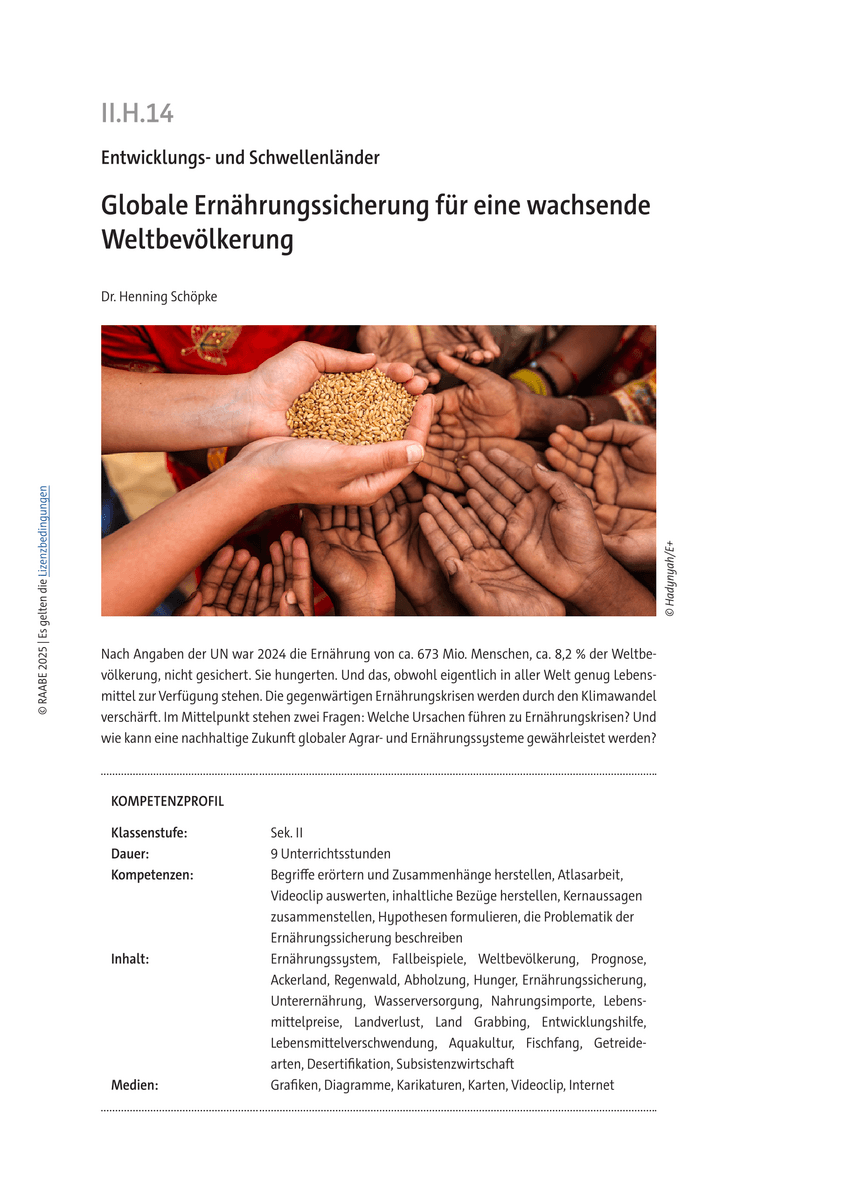 Globale Ernährungssicherung für eine wachsende Weltbevölkerung