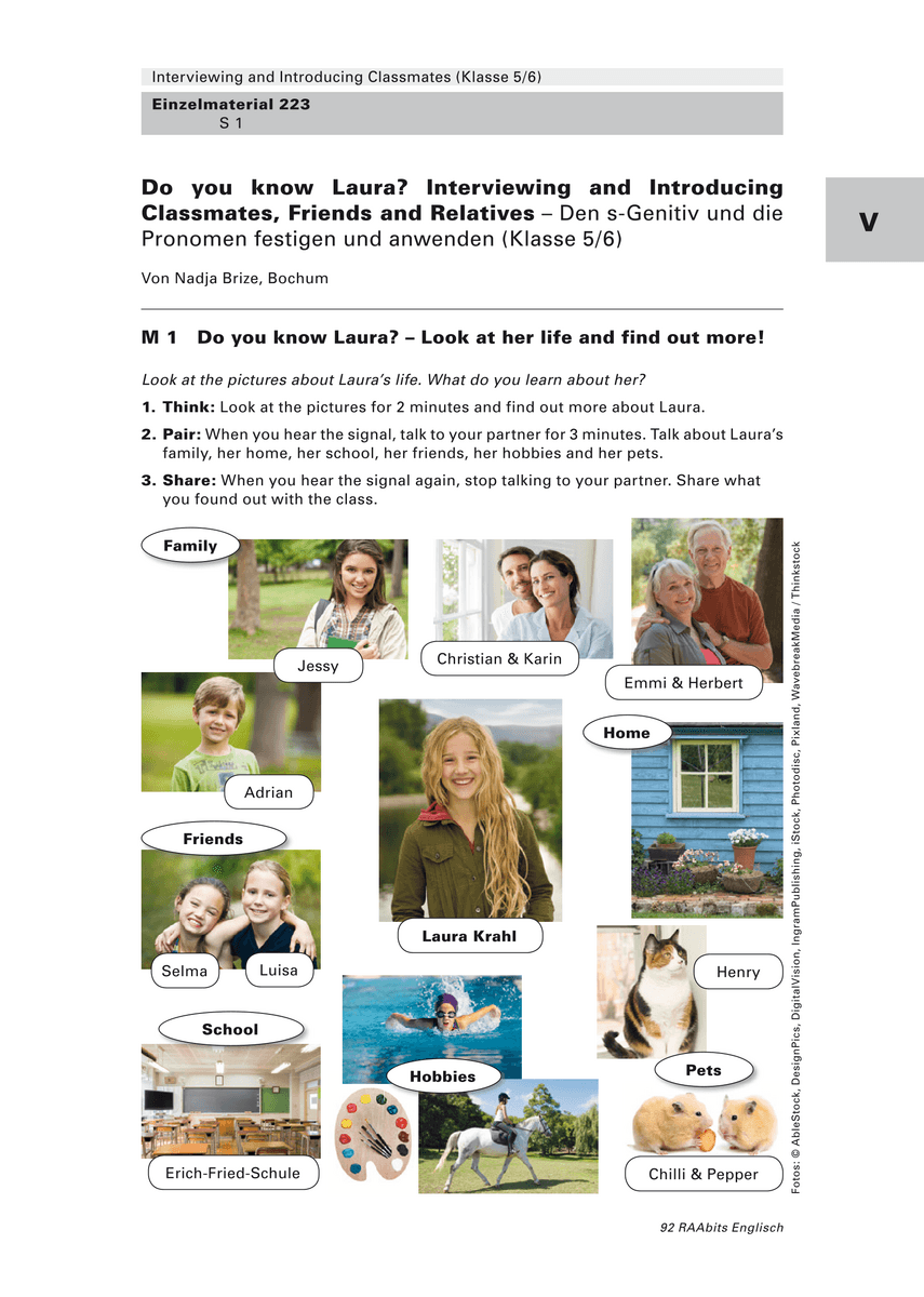 Do you know Laura? Interviewing and Introducing Classmates, Friends and Relatives