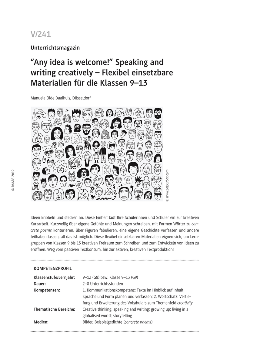 “Any idea is welcome!” Speaking and writing creatively