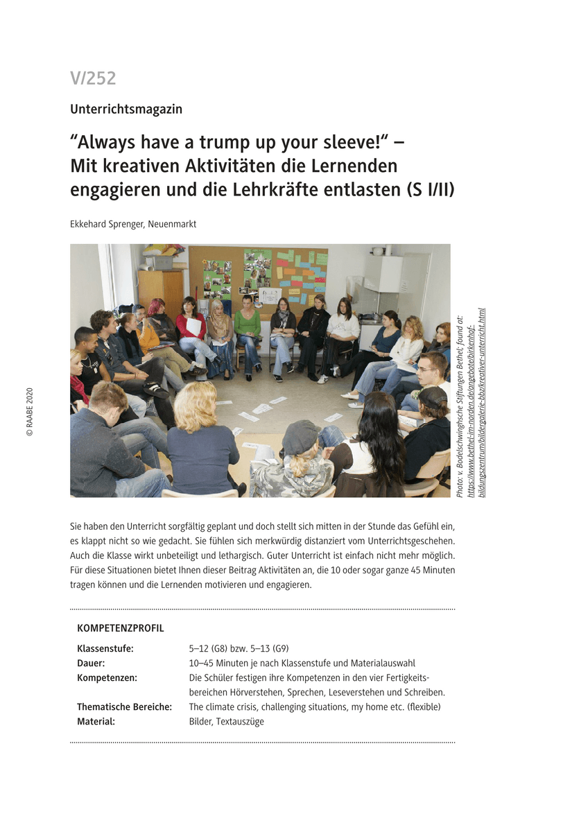 „Always have a trump up your sleeve!“