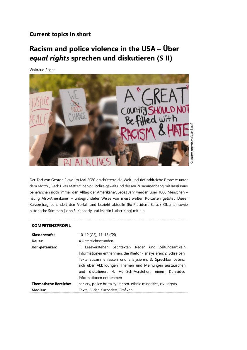 Racism and police violence in the USA