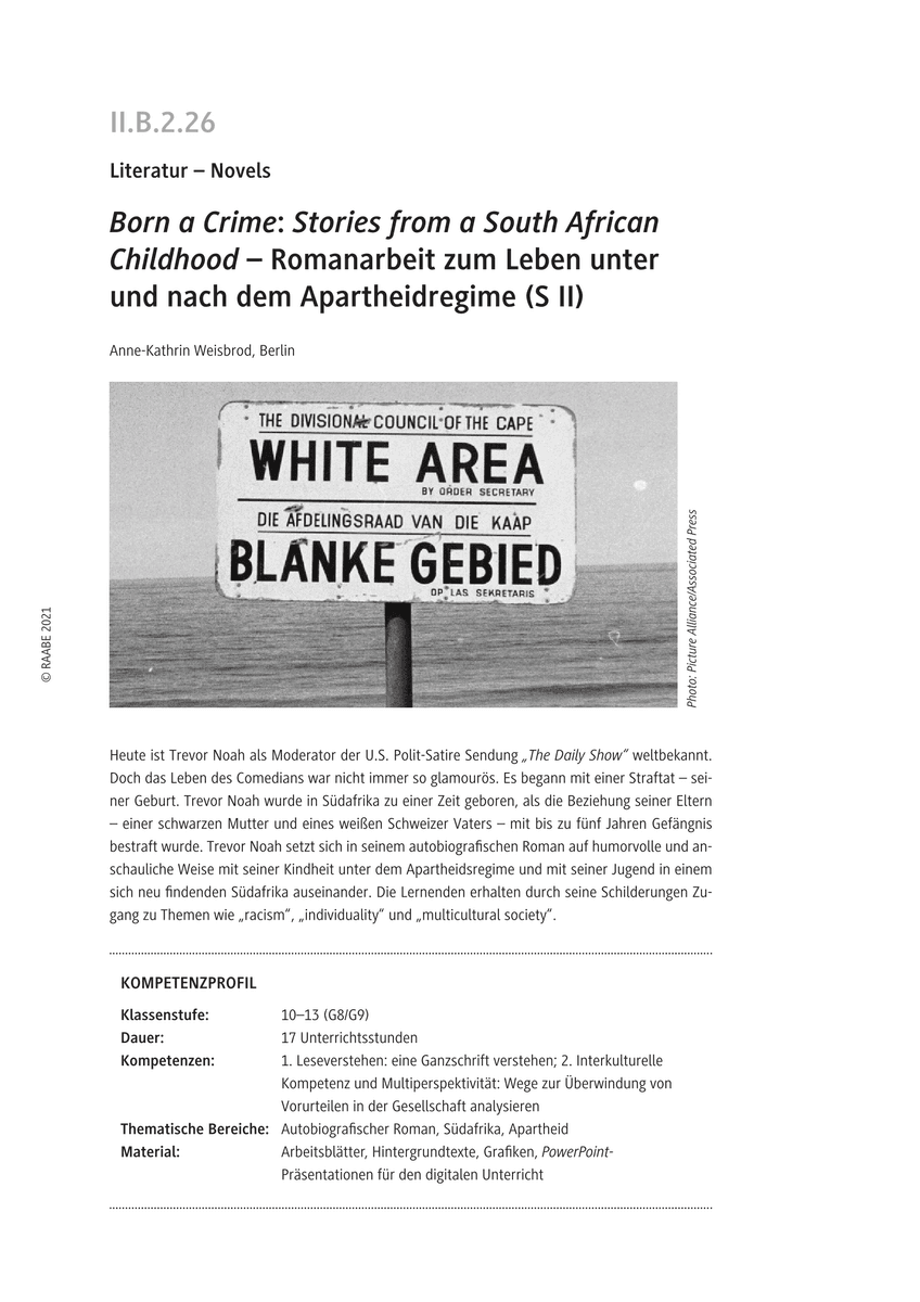 "Born a Crime: Stories from a South African Childhood"