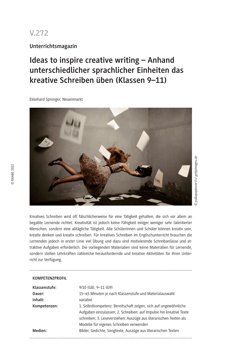 Ideas to inspire creative writing