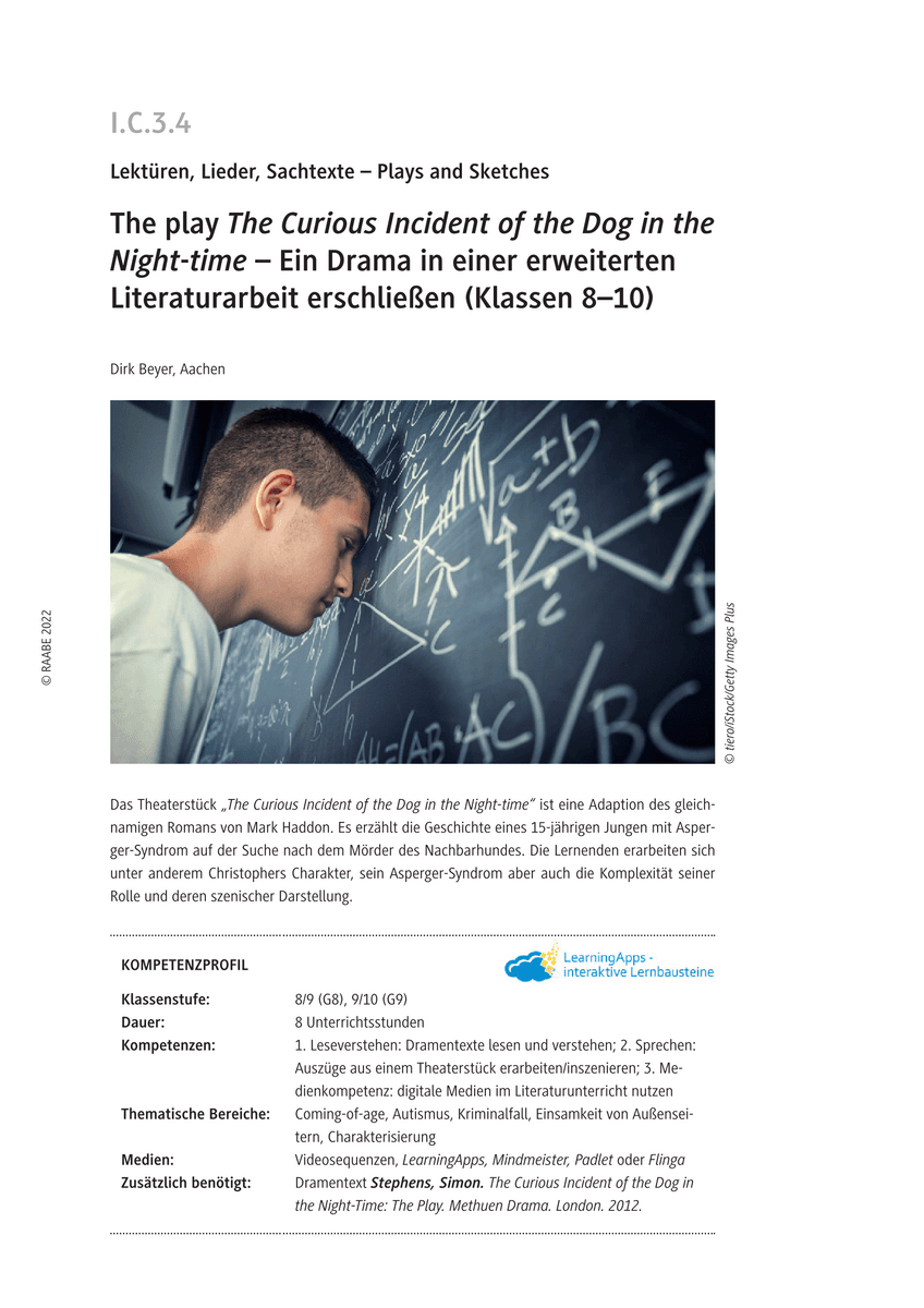 The play The Curious Incident of the Dog in the Night-time