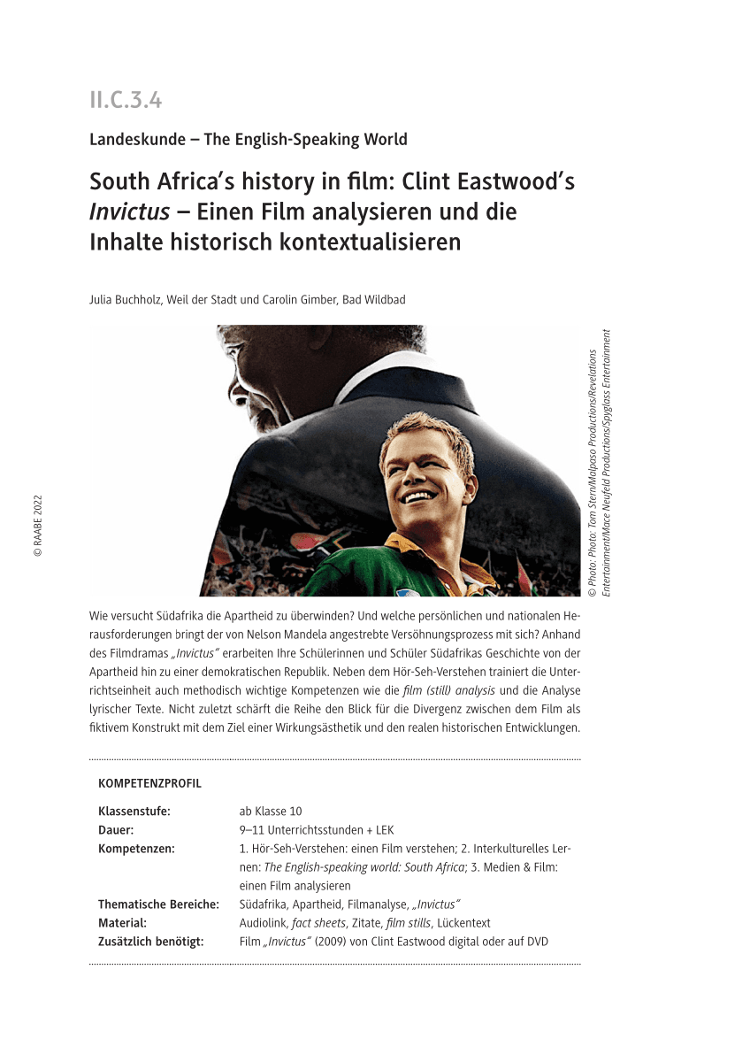 South Africa's history in film: Clint Eastwood's "Invictus"