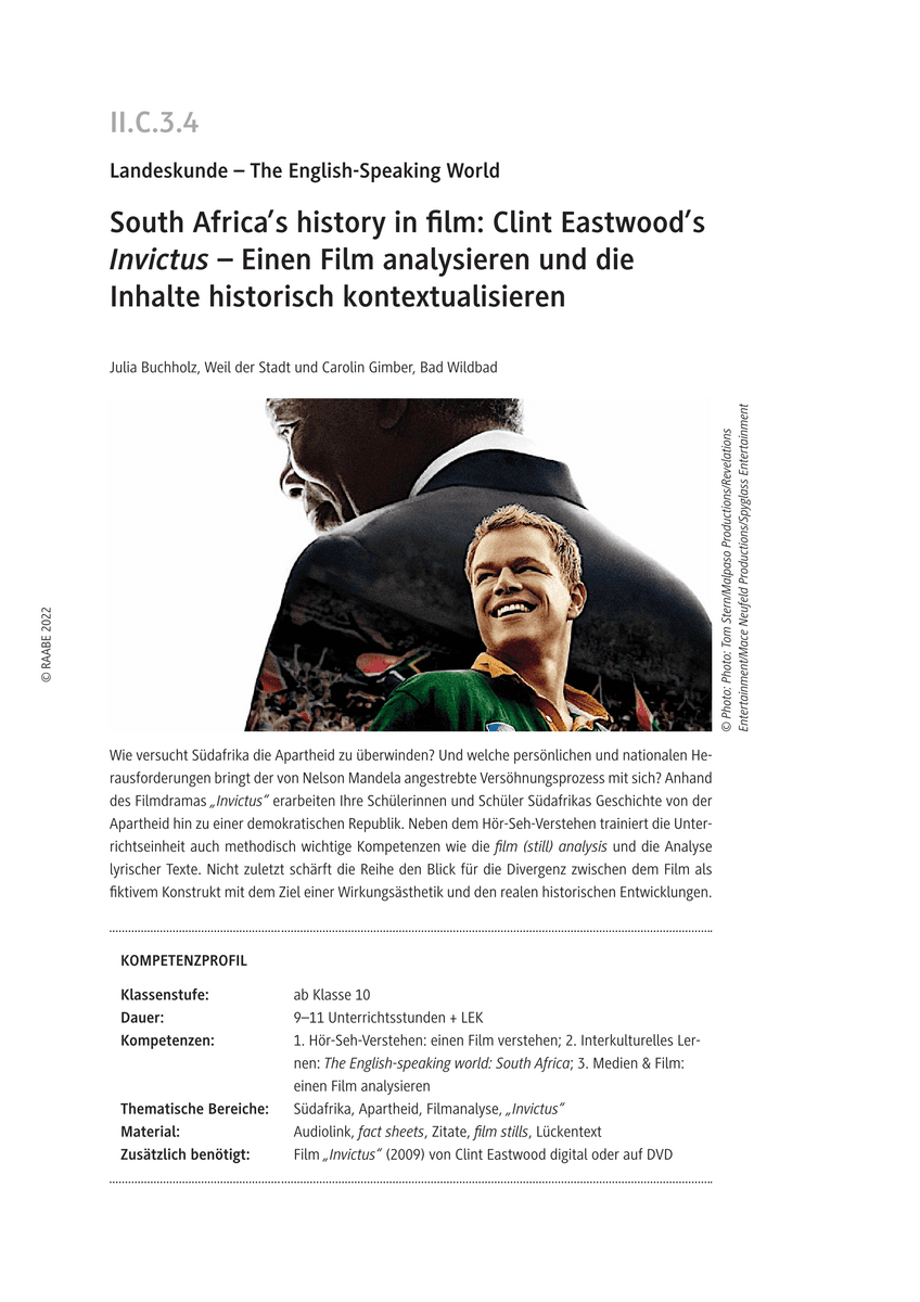 South Africa’s history in film: Clint Eastwood’s "Invictus"
