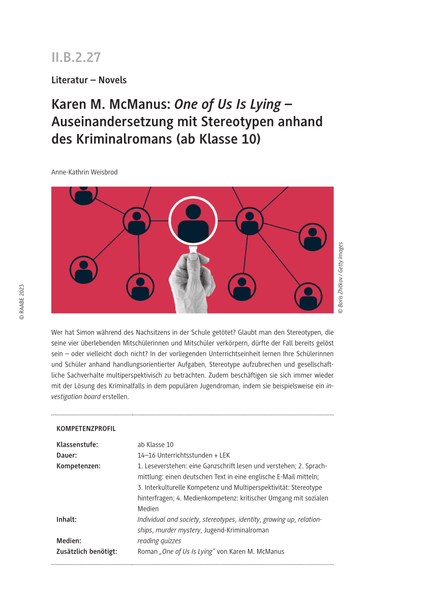 Karen M. McManus: "One of Us Is Lying"