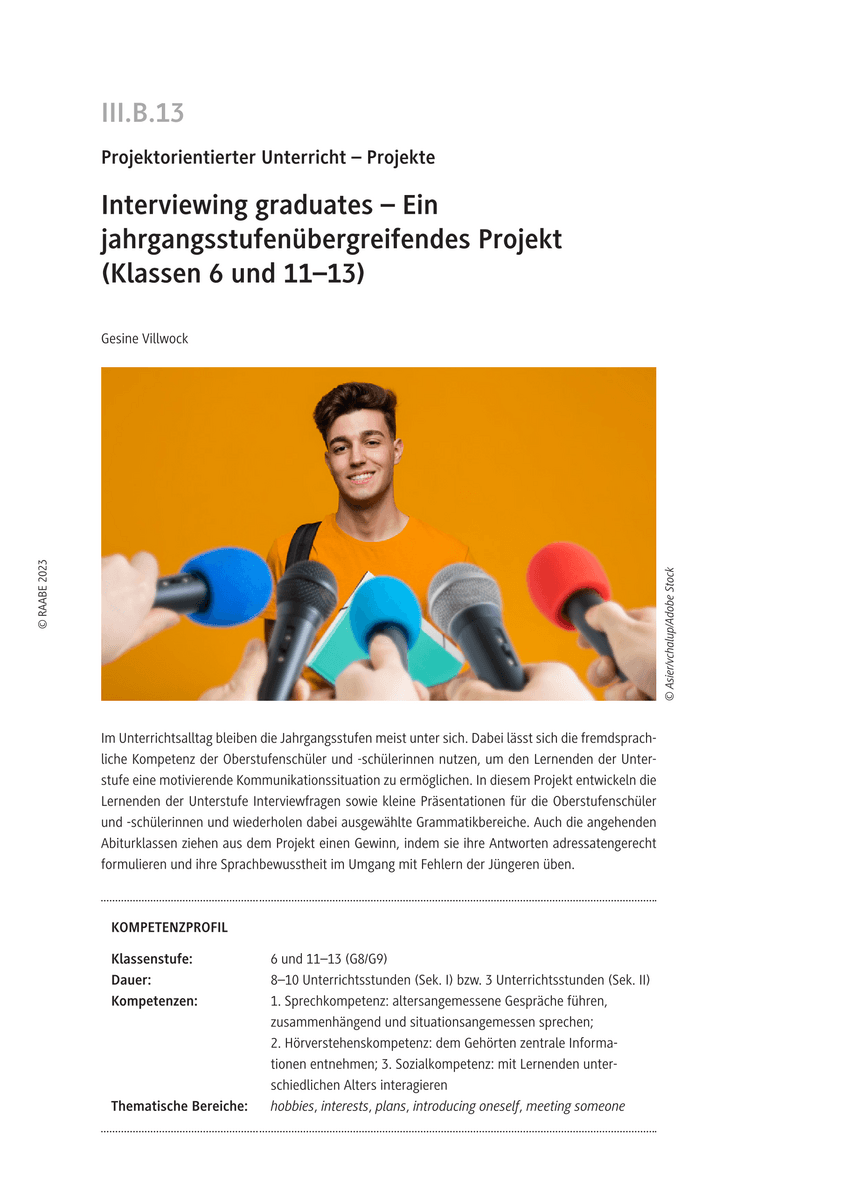 Interviewing graduates