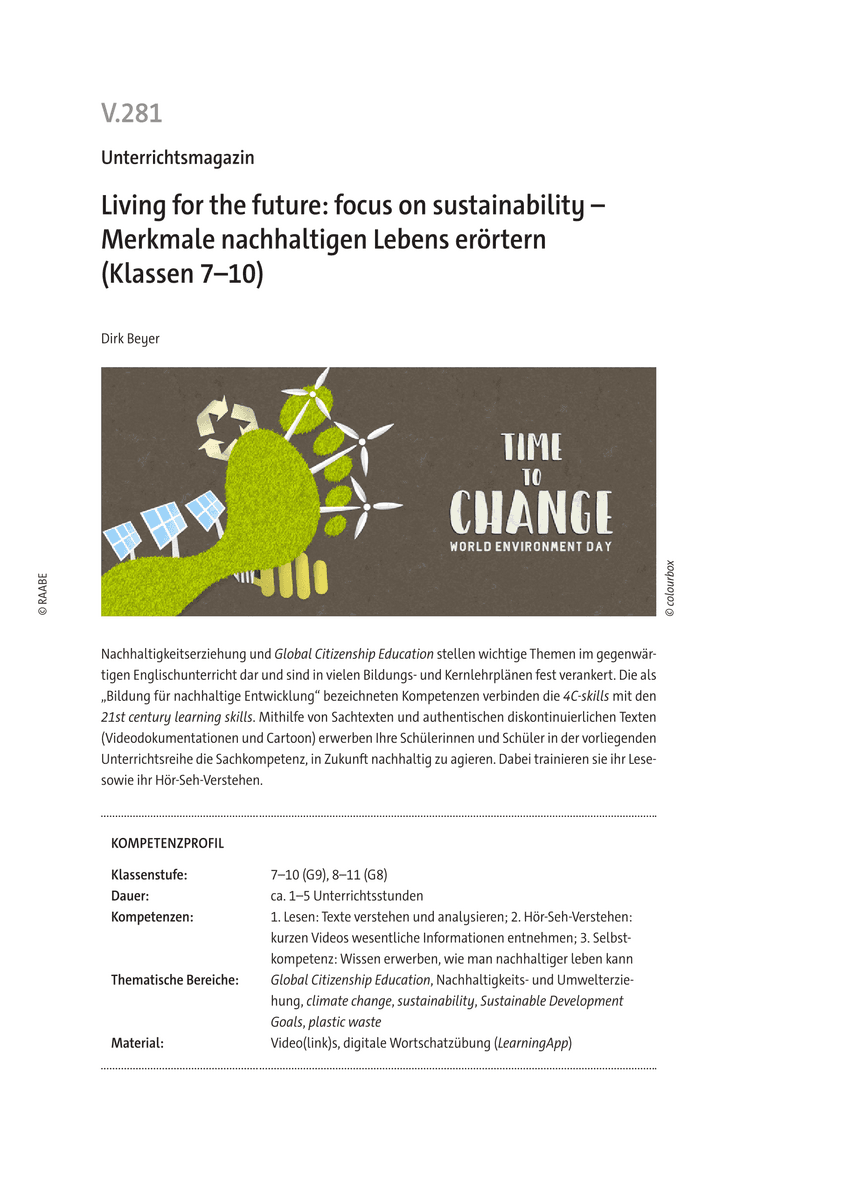 Living for the future: focus on sustainability