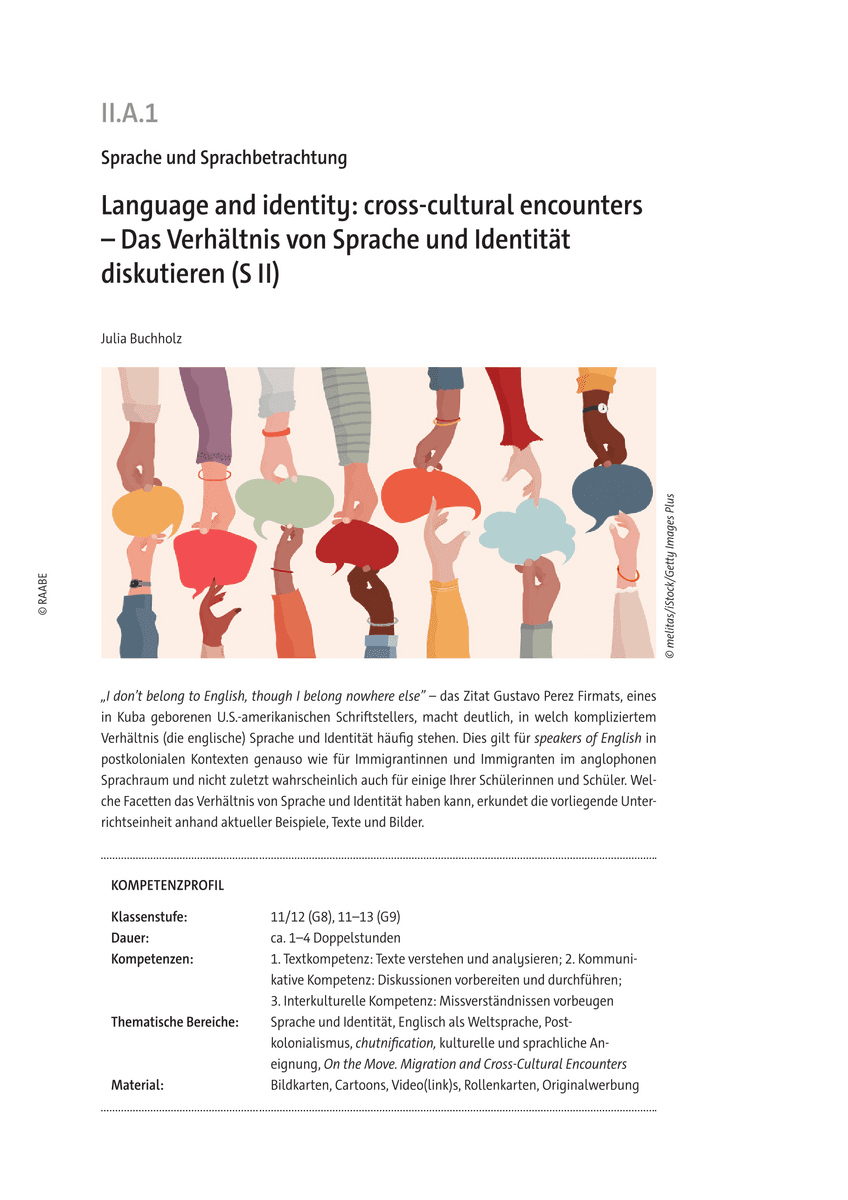 Language and identity: cross-cultural encounters
