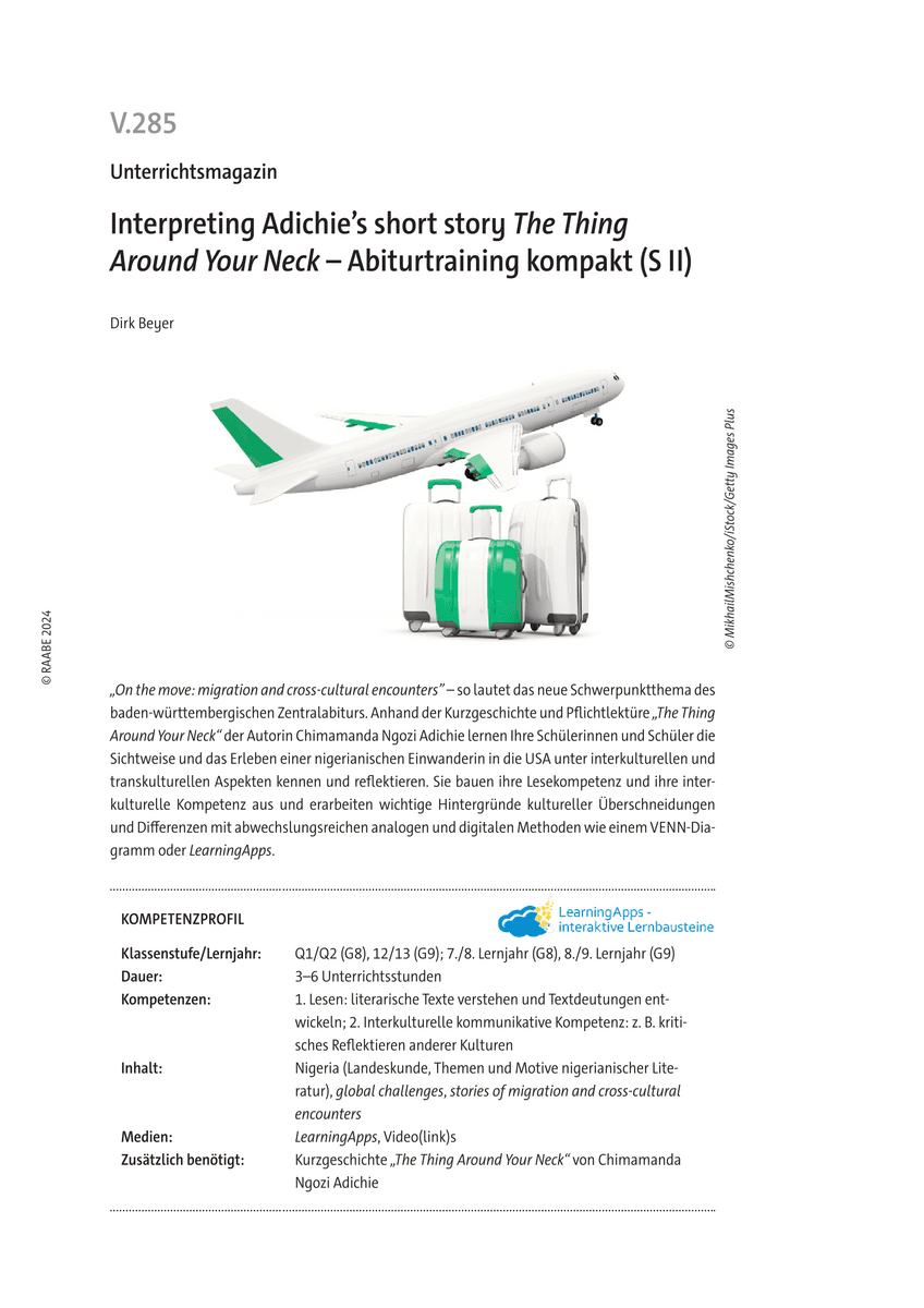Interpreting Adichie’s short story The Thing Around Your Neck