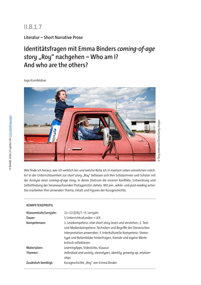 Identitätsfragen mit Emma Binders coming-of-age story „Roy“ nachgehen