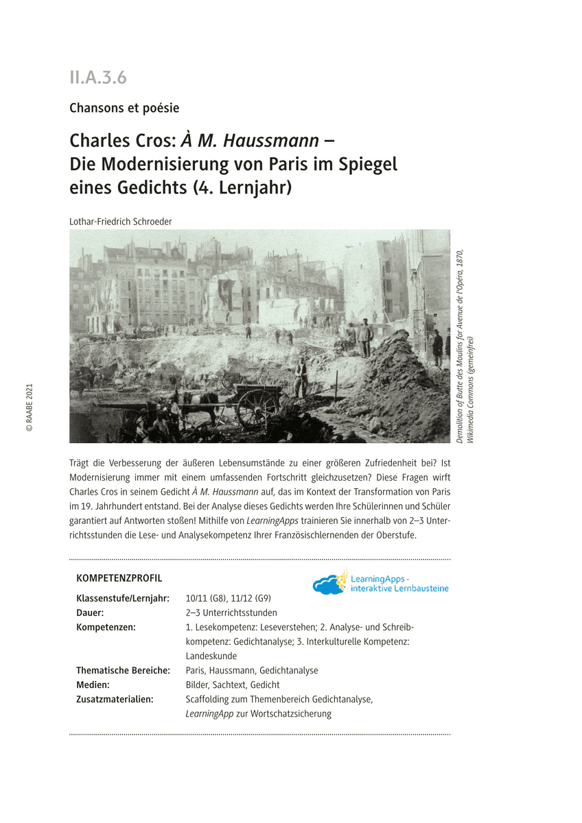 Charles Cros: À M. Haussmann
