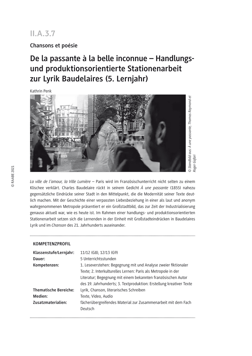 De la passante à la belle inconnue