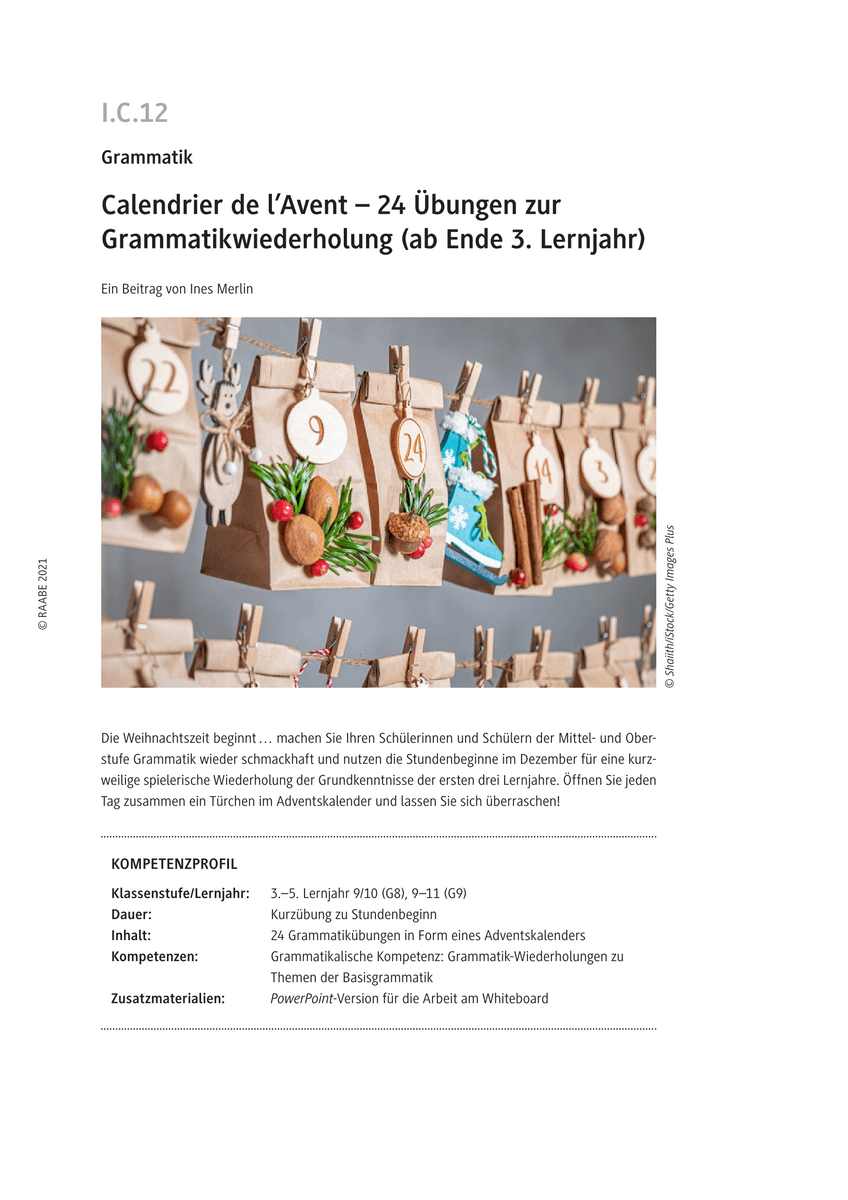 Calendrier de l'Avent