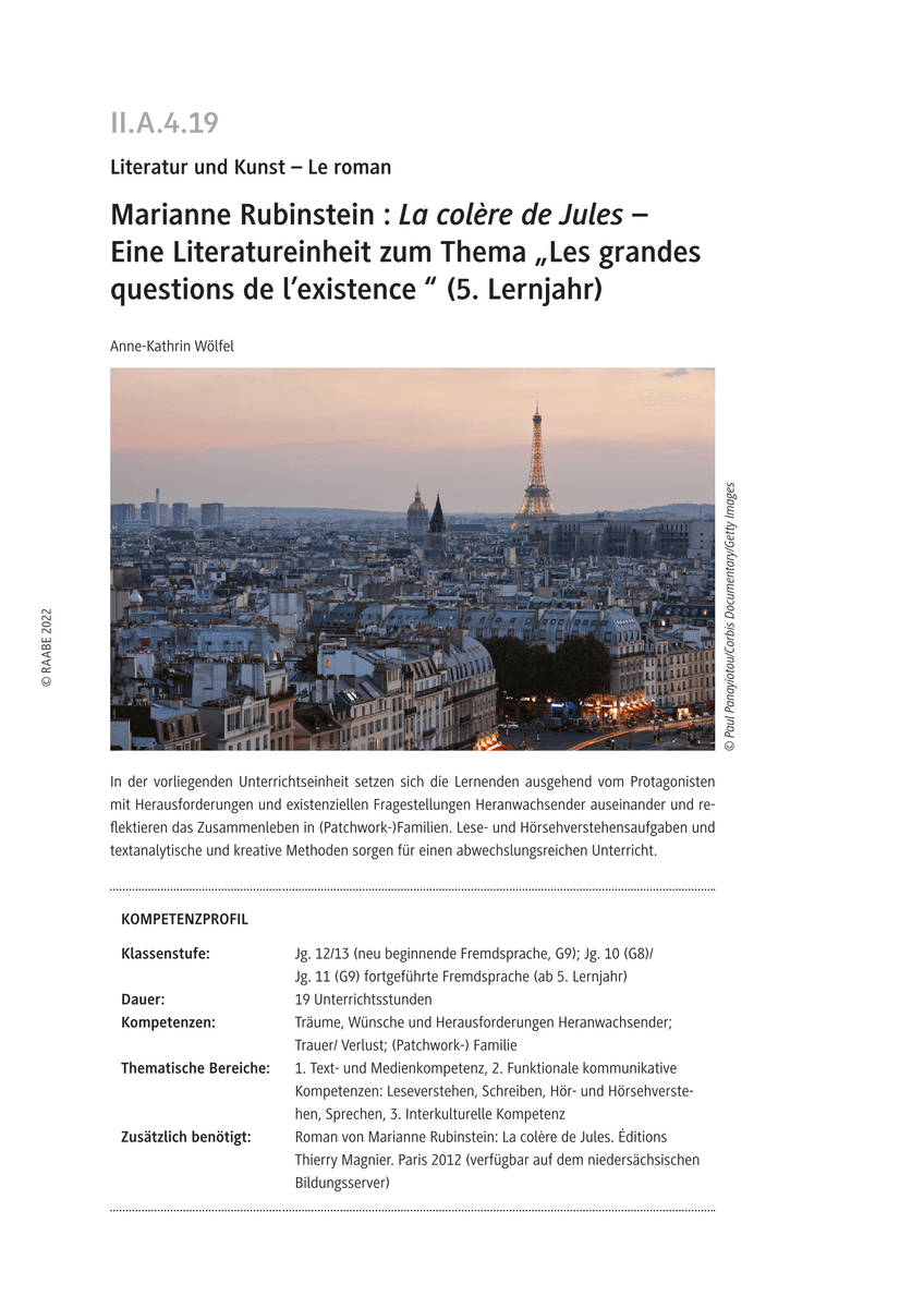 Marianne Rubinstein : La colère de Jules
