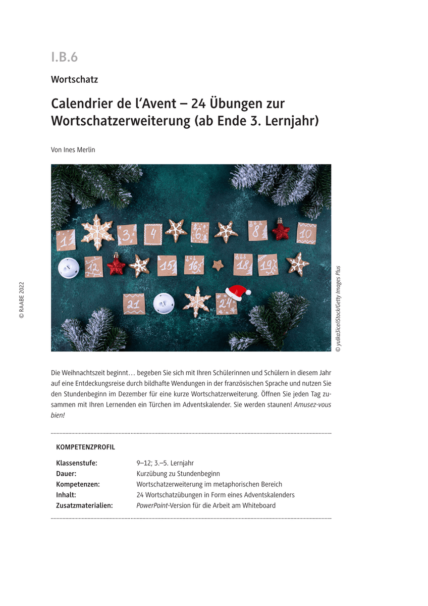 Calendrier de l´Avent
