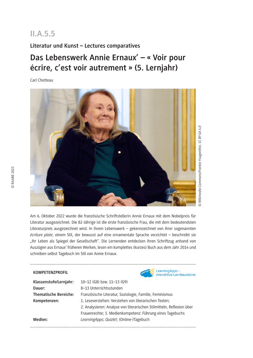 Das Lebenswerk Annie Ernaux’