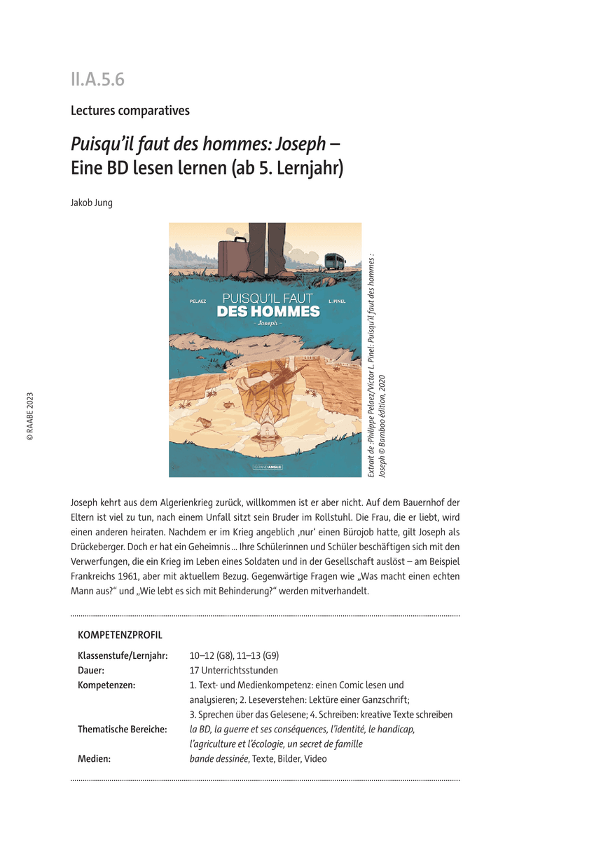 Puisqu‘il faut des hommes: Joseph