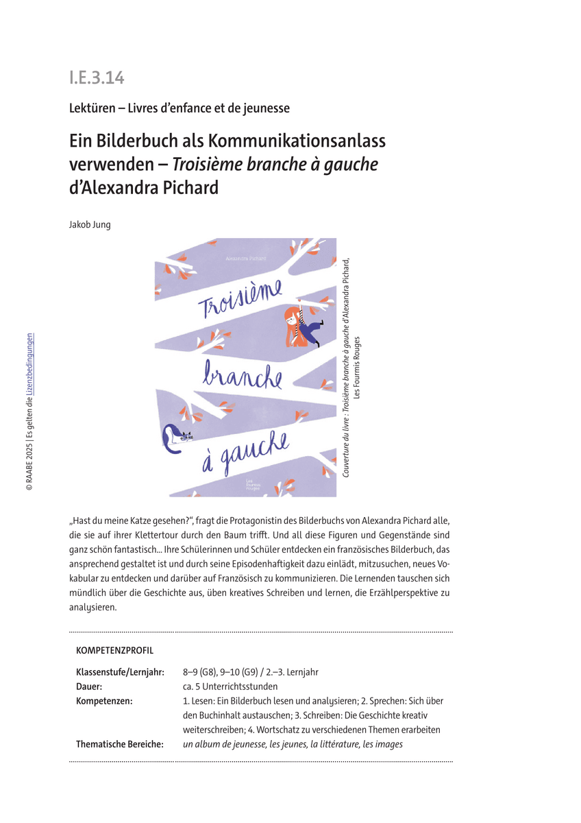 Ein Bilderbuch als Kommunikationsanlass verwenden