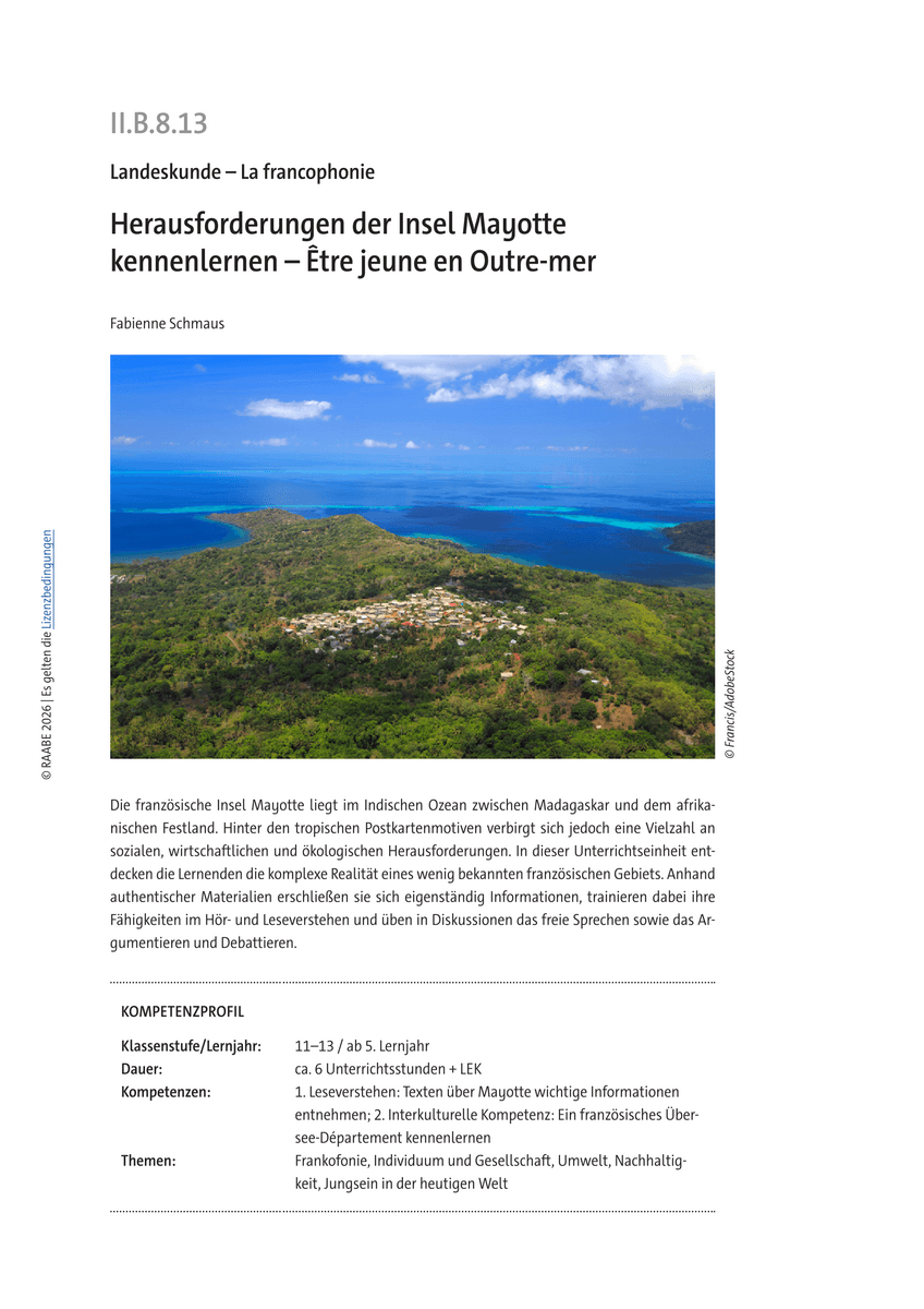 Herausforderungen der Insel Mayotte kennenlernen