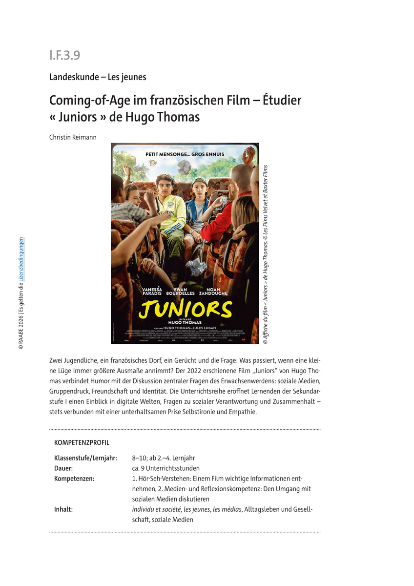 Coming-of-Age im französischen Film