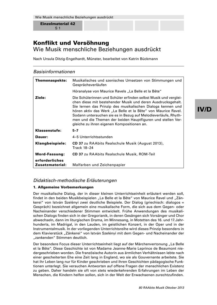 Konflikt und Versöhnung