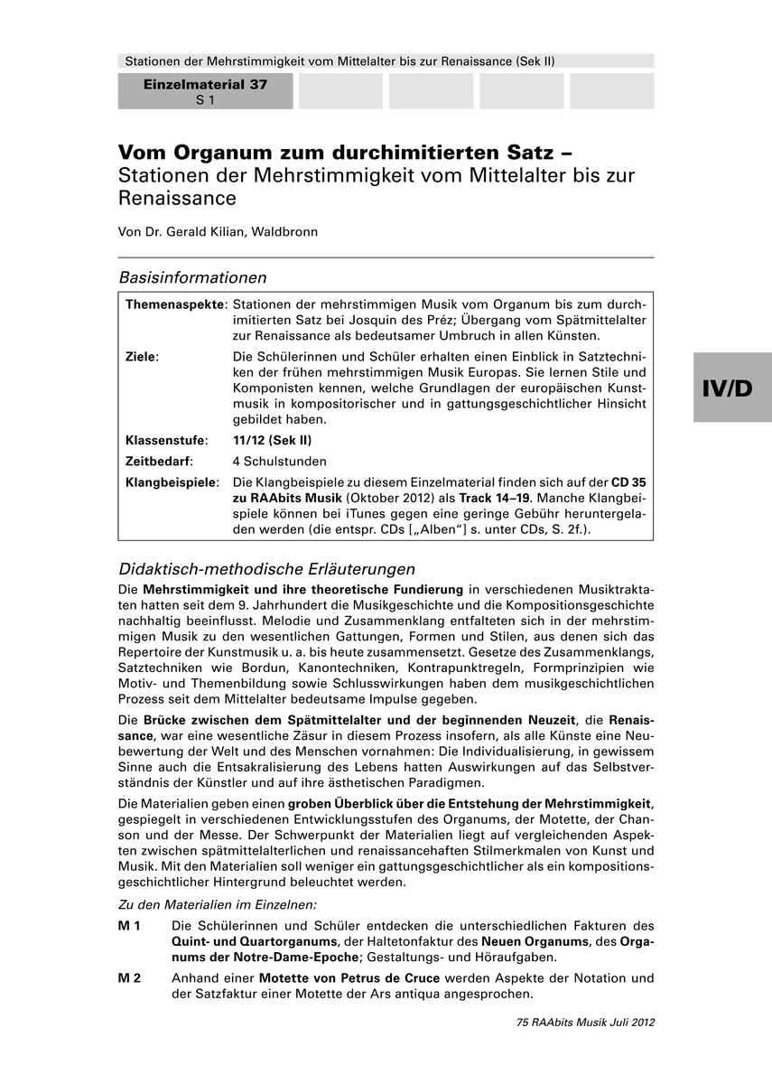 Vom Organum zum durchimitierten Satz