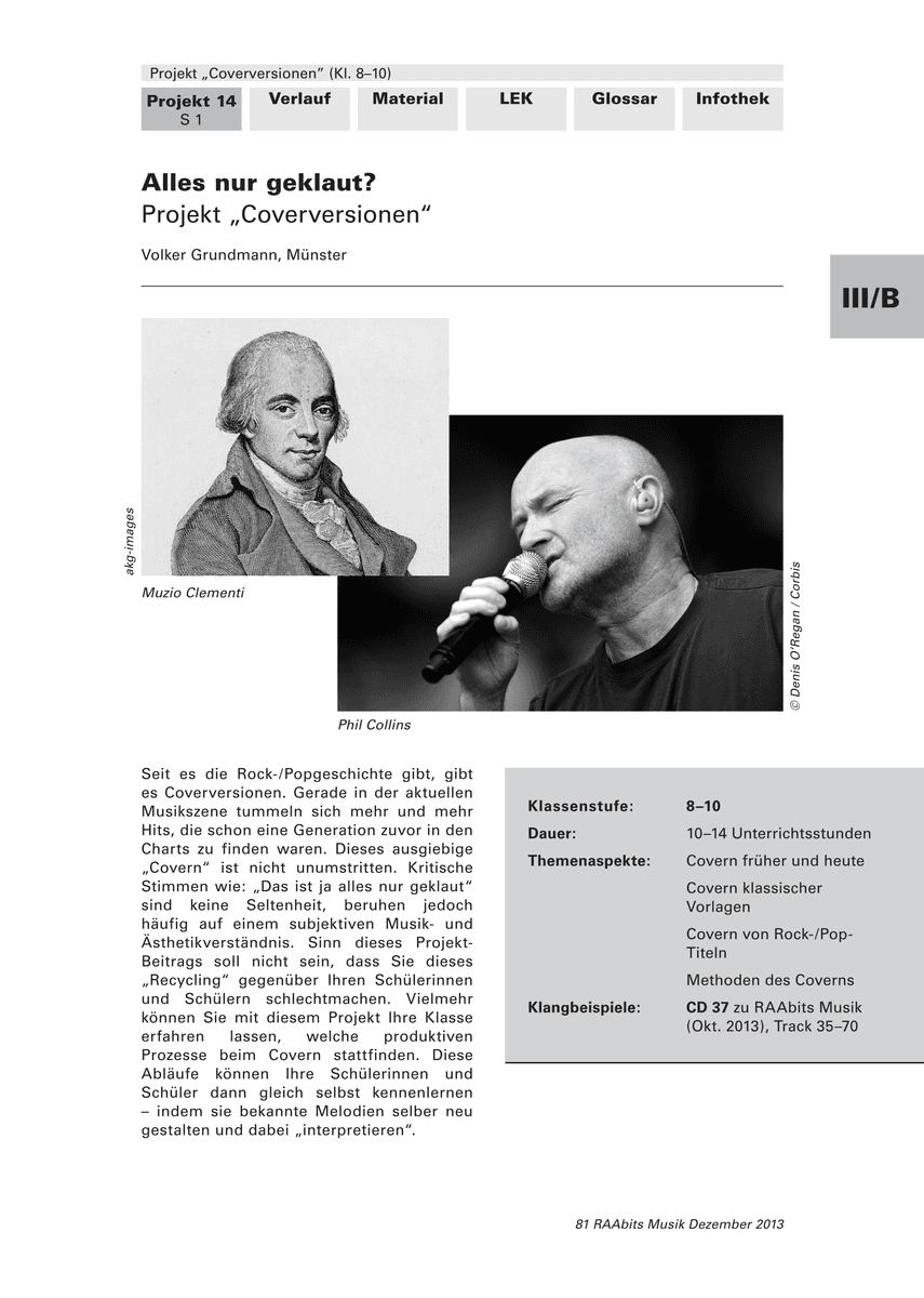 Projekt „Coverversionen“