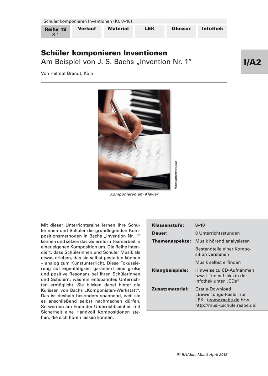 Schüler komponieren Inventionen