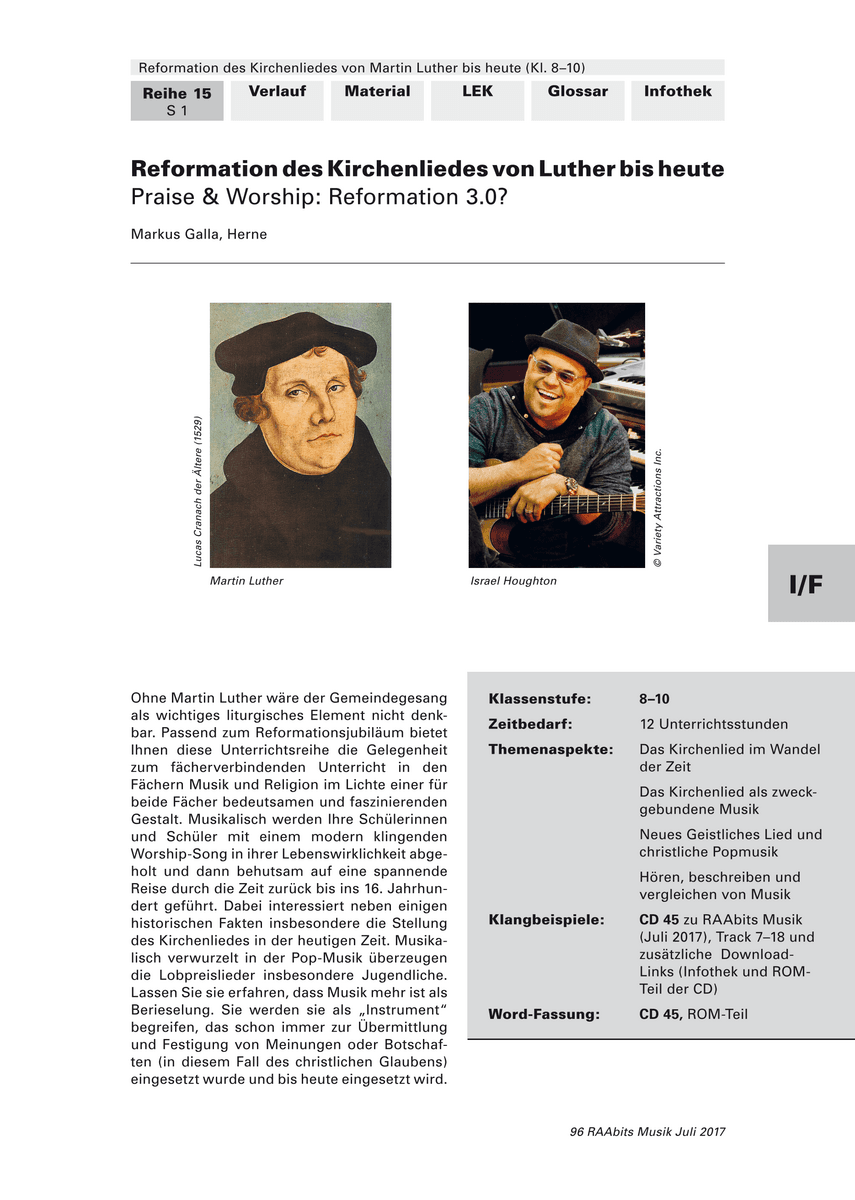 Reformation des Kirchenliedes von Luther bis heute