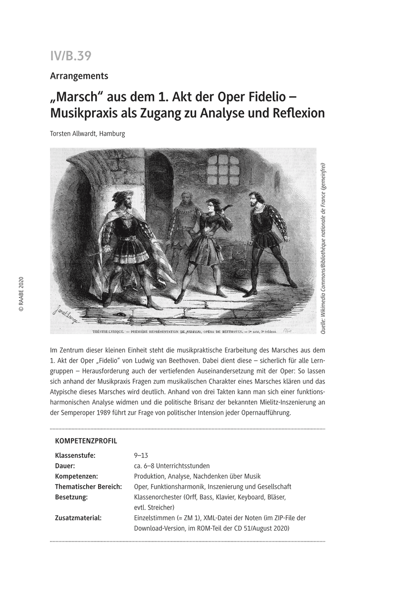 „Marsch“ aus dem 1. Akt der Oper Fidelio